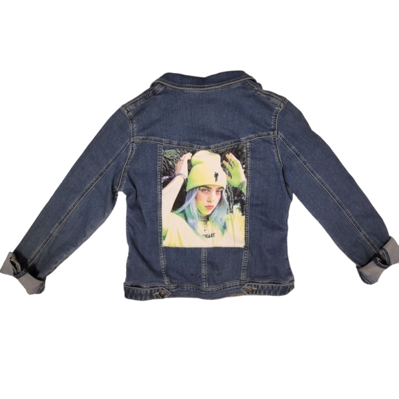 Wrangler Billie Eilish Graphic Denim Jean Jacket size Medium - Picture 1 of 9